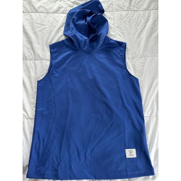 Shein Tween Boy Patched Detail Hooded Tank Top & Drawstring Waist Shorts 13-14Y - Picture 2 of 8